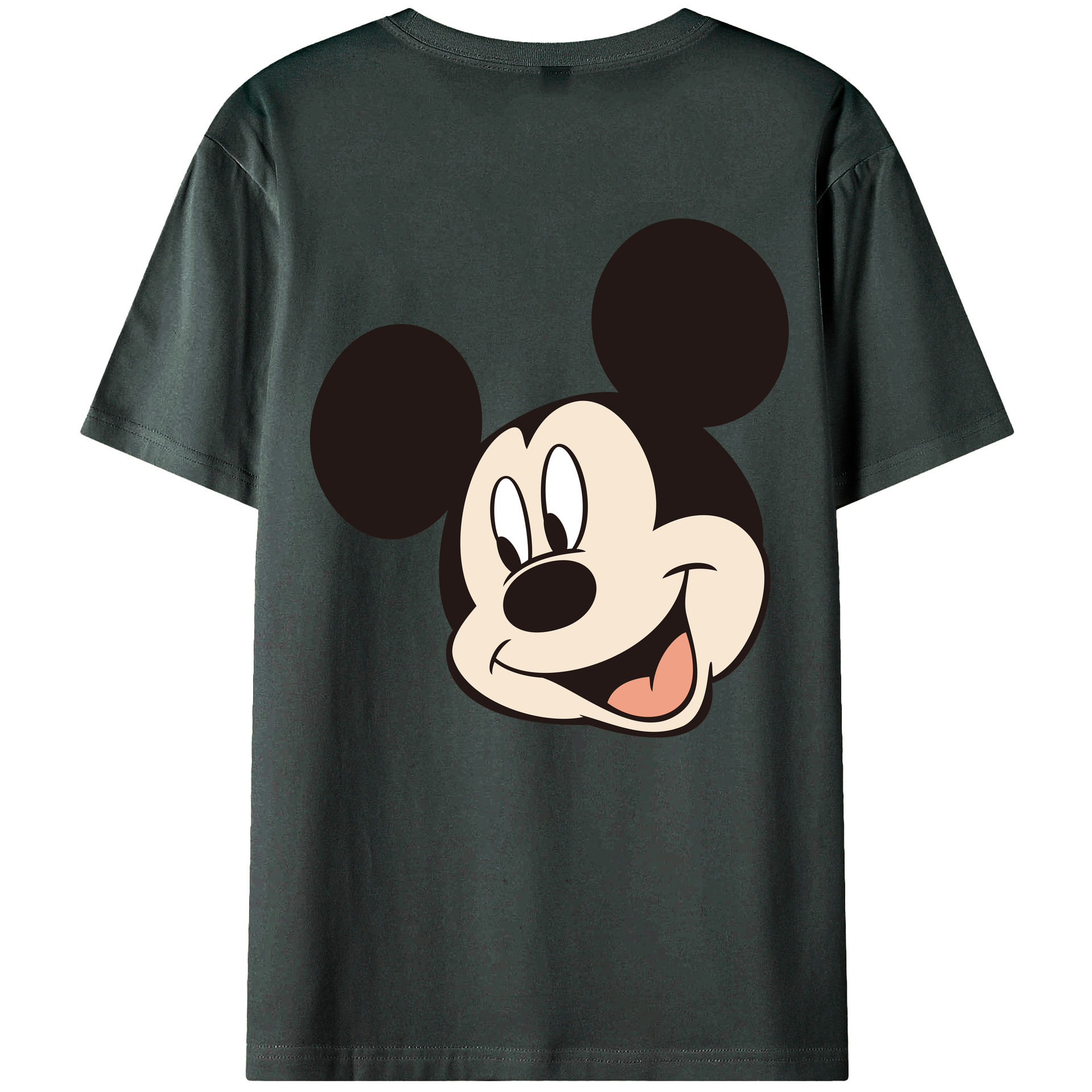 ミッキーマウス Mickey Mouse 綿100％ メンズ半袖Tシャツ（バックプリント） 通気性